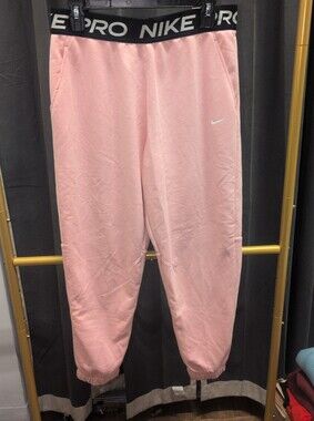 Nike Pro Women's Pink Fleece Jogger Pants Size XL